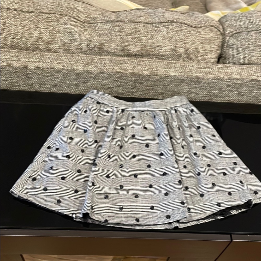 Primigi Black and White Striped Sequined Skirt